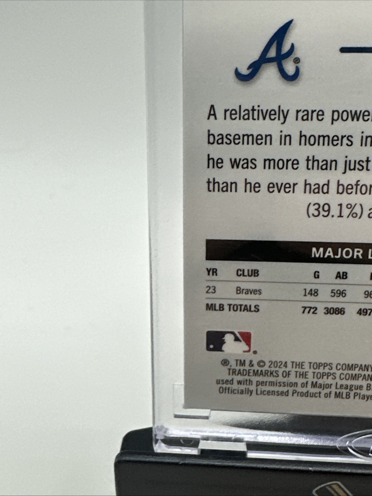 2024 Topps Pristine Ozzie Albies 81 Encased Purple Refractor Atlanta Braves