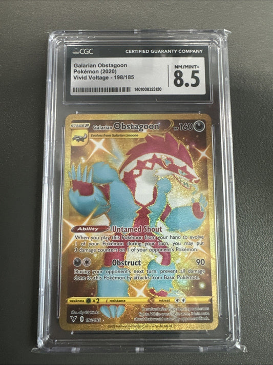 2020 POKEMON SWSH VIVID VOLTAGE SECRET #198 GALARIAN OBSTAGOON CGC 8.5