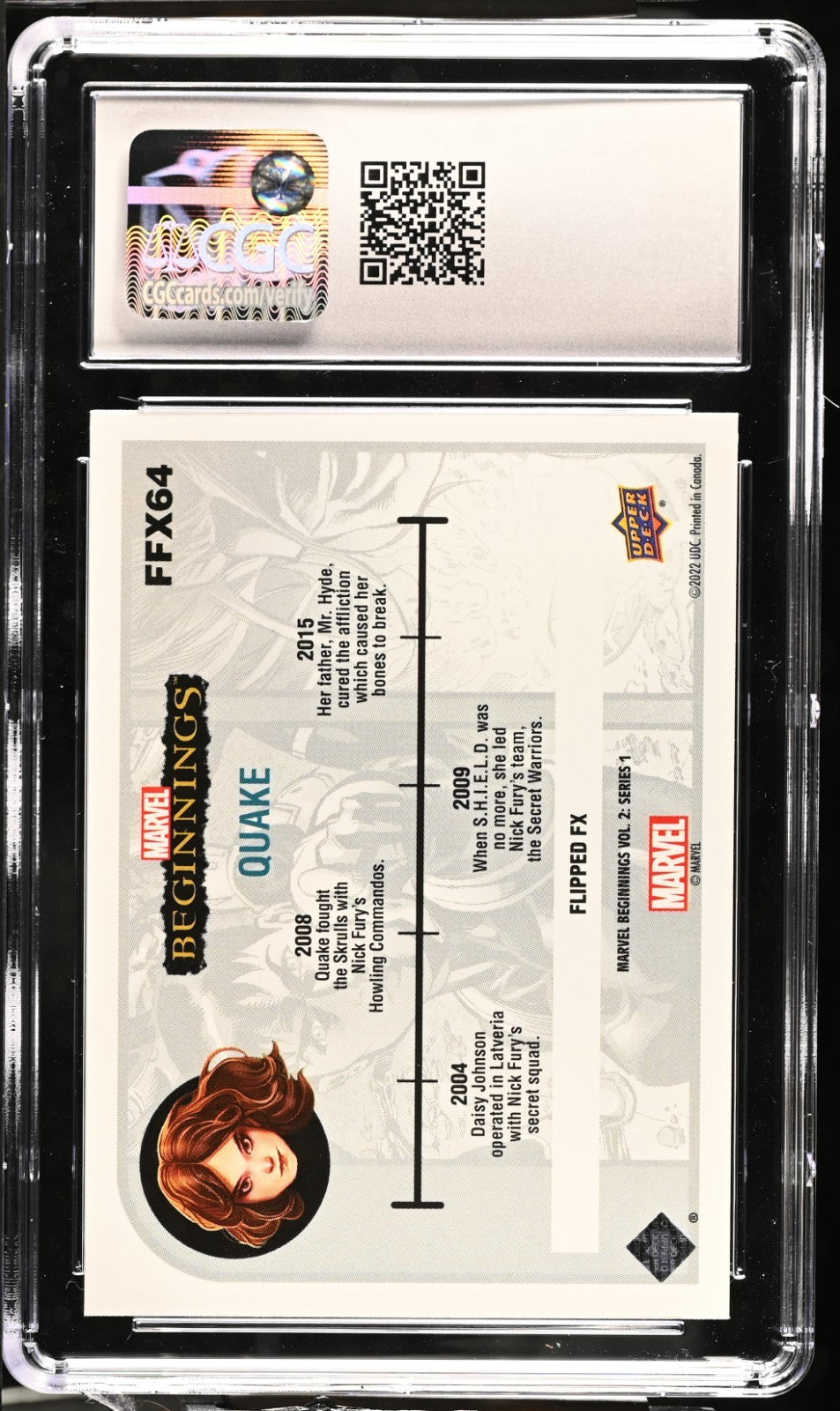 2023 Marvel Beginnings Vol. 2 Ser. 1 Quake #FFX64 CGC 8.5