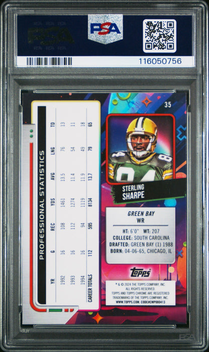 2024 Topps Cosmic Chrome Sterling Sharpe 1/1 #35 PSA 9 Superfractor