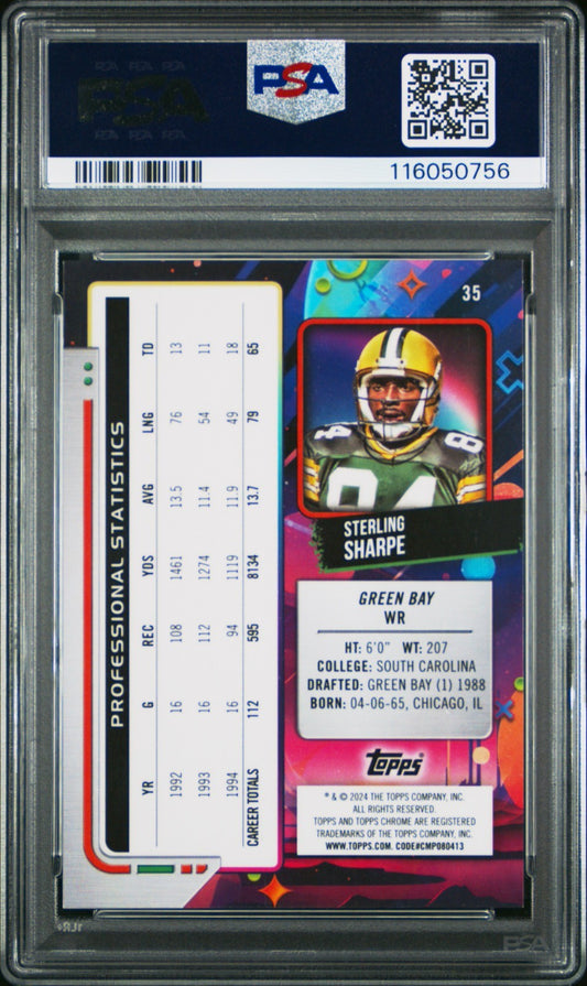 2024 Topps Cosmic Chrome Sterling Sharpe 1/1 #35 PSA 9 Superfractor