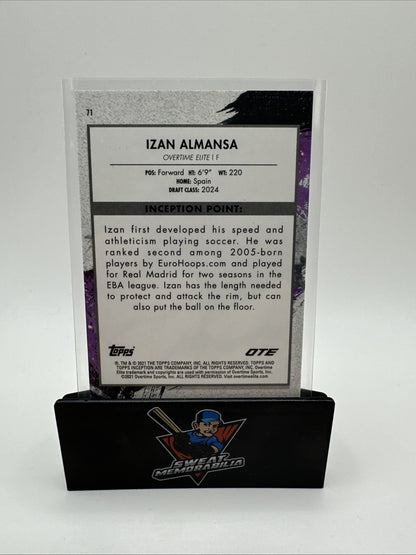 2022 TOPPS INCEPTION OVERTIME OTE #71 IZAN ALMANSA RC RED 50/75