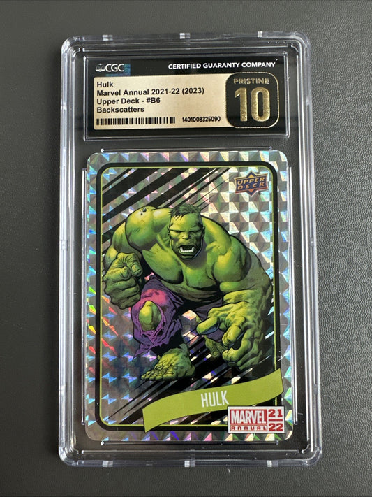 2021-22 UD Marvel Annual Backscatters Hulk #B-6 CGC Pristine 10