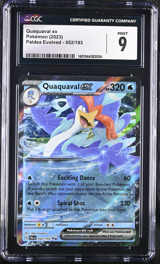 Pokemon 2023 Quaquaval 054/198 Reverse Holo Rare Scarlet & Violet CGC 9