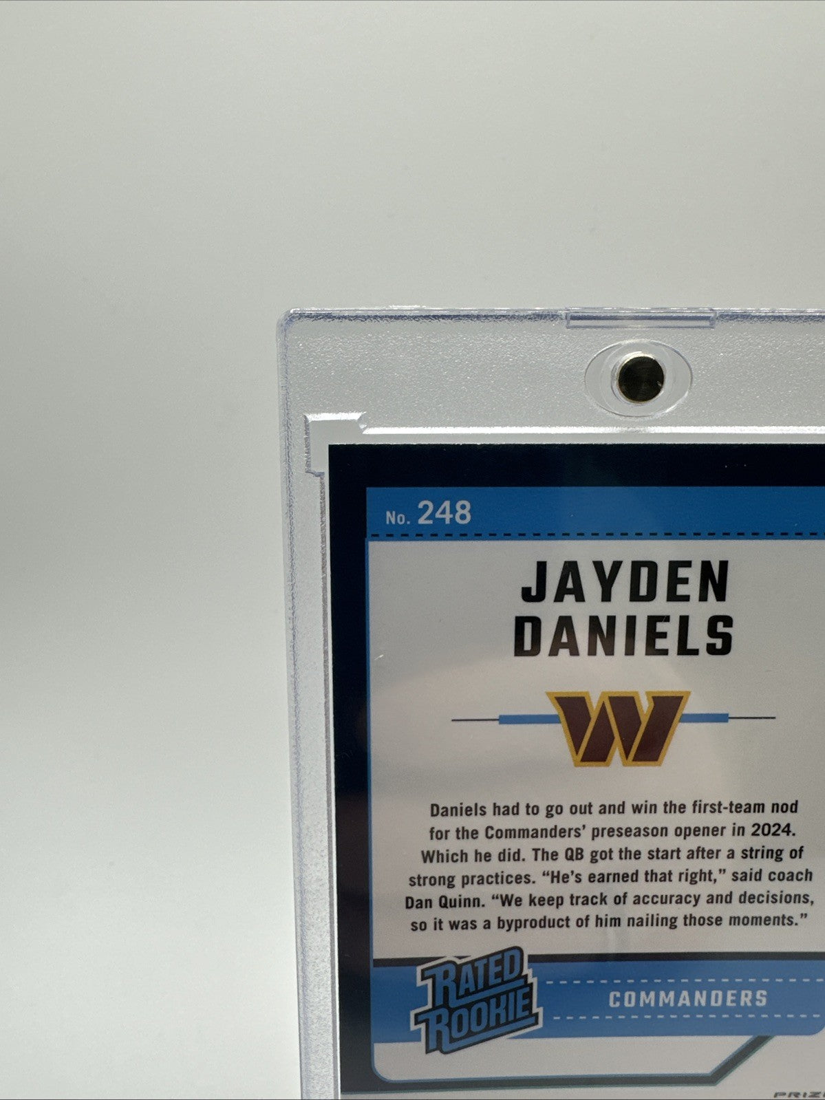 2024 Panini Donruss Optic - Rated Rookie Jayden Daniels #248 Purple Shock (RC)
