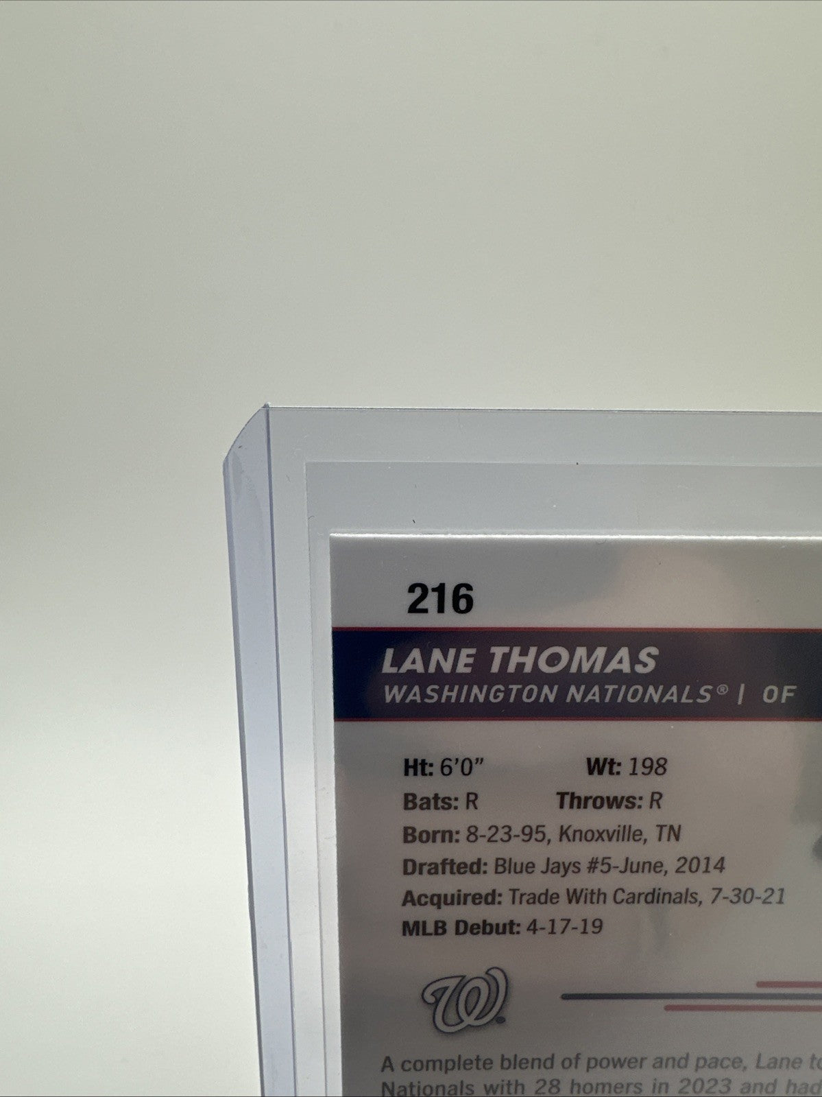 2024 Topps Pristine Lane Thomas Green Refractor /50 Washington Nationals