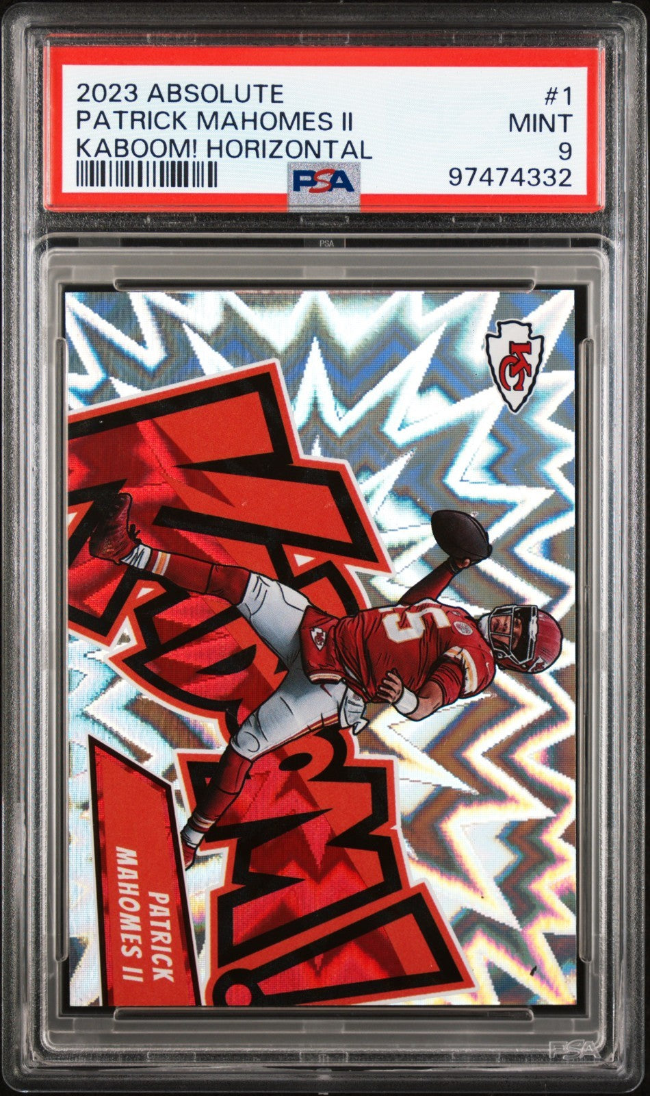 2023 Panini Absolute Kaboom! Horizontal Patrick Mahomes II #1 PSA 9