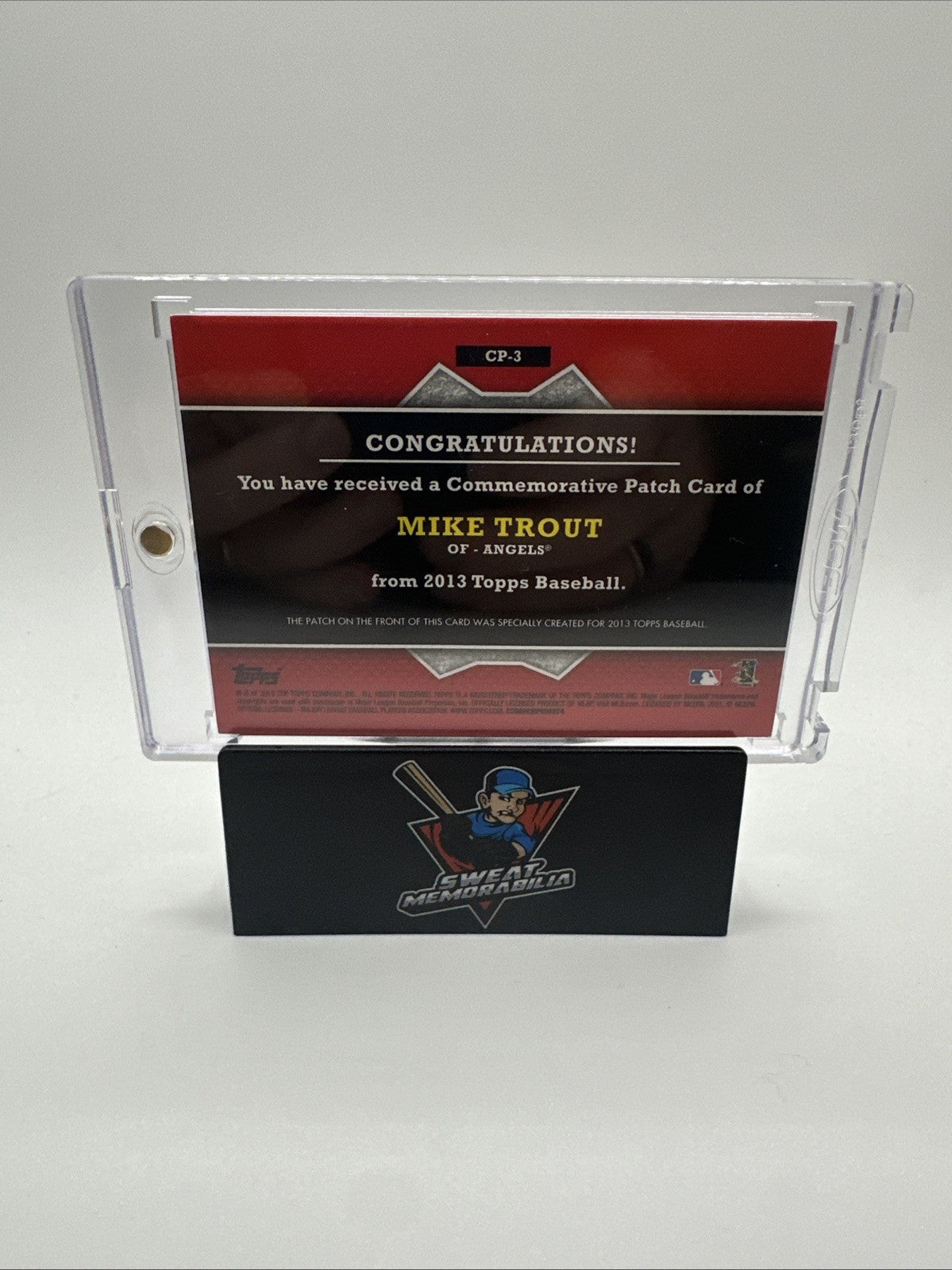 2013 Topps - Manufactured Commemorative Patch Mike Trout #CP-3 Angels