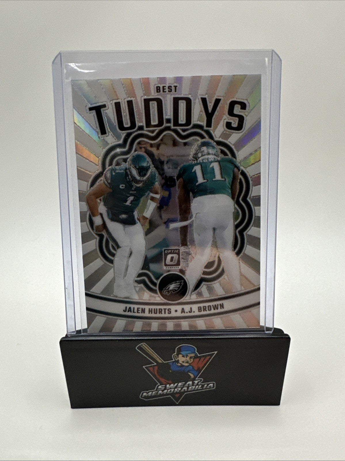 2023 Panini Donruss Optic Jalen Hurts AJ Brown Best Tuddys Silver Prizm