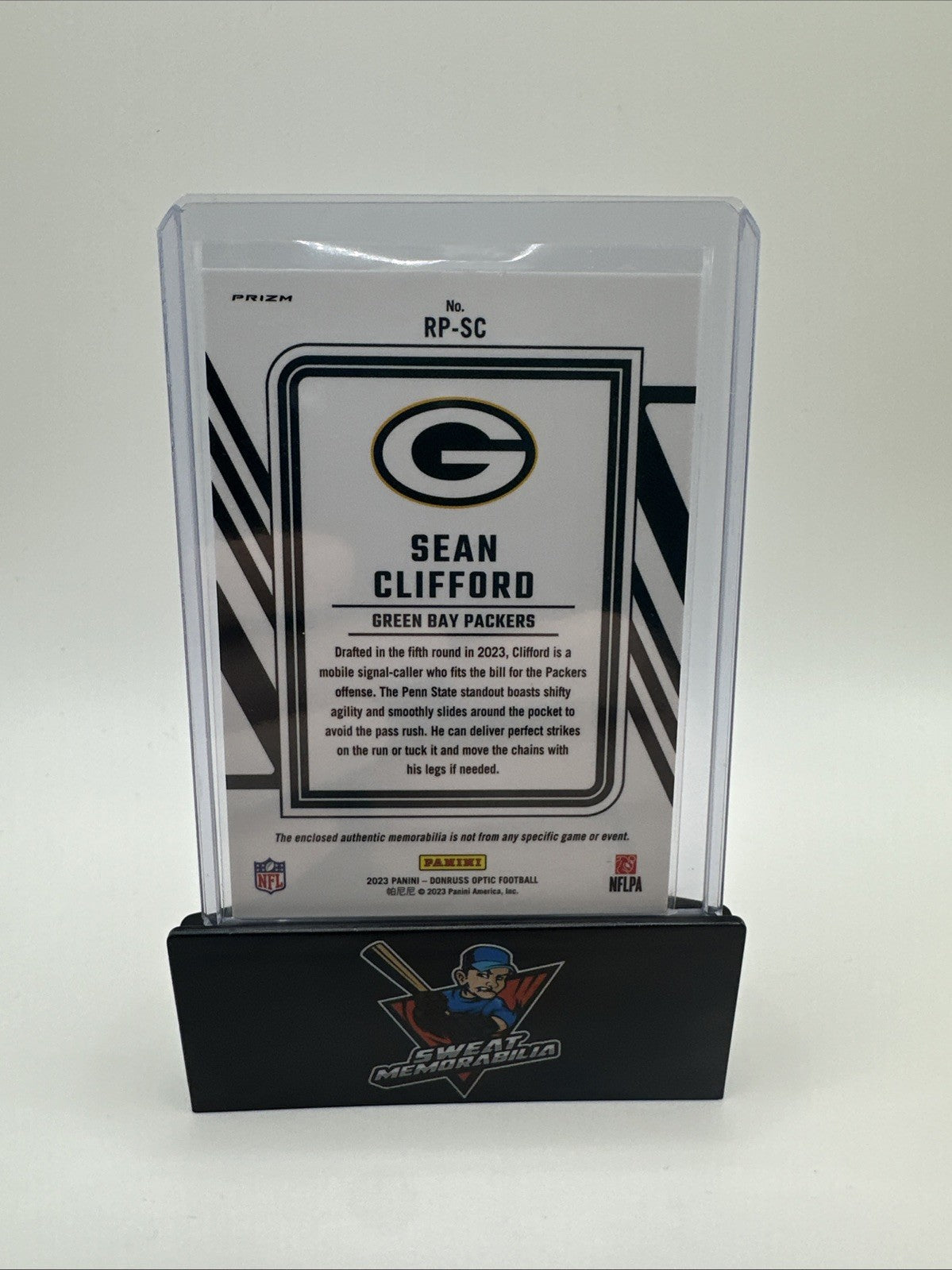 2023 Panini Donruss Optic SEAN CLIFFORD RC Rookie Phenom Patch #RP-SC Packers