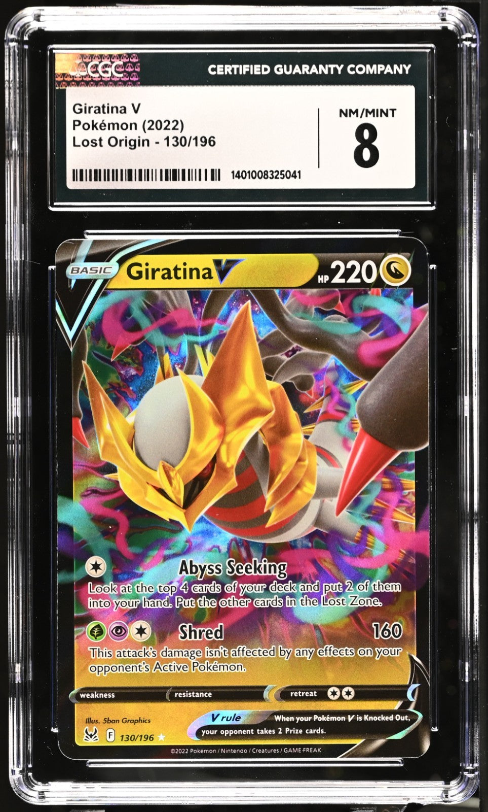 Pokemon 2022 Giratina V Lost Origin #130/196 Ultra Rare CGC 8