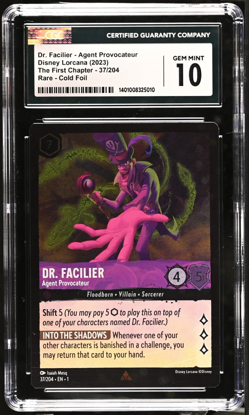2023 Disney Lorcana The First Chapter Dr. Facilier #37/204 CGC 10