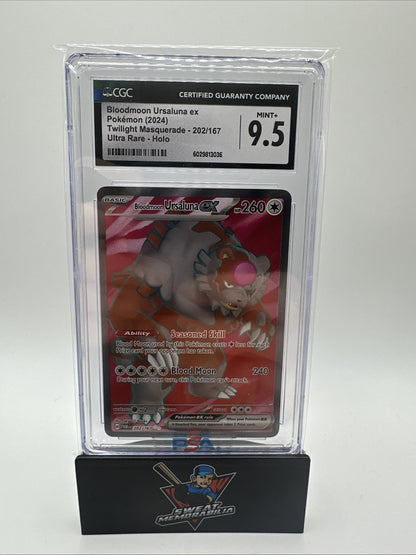 Pokémon 2024 TCG Bloodmoon Ursaluna ex SV Twilight Masquerade Ultra Rare CGC 9.5