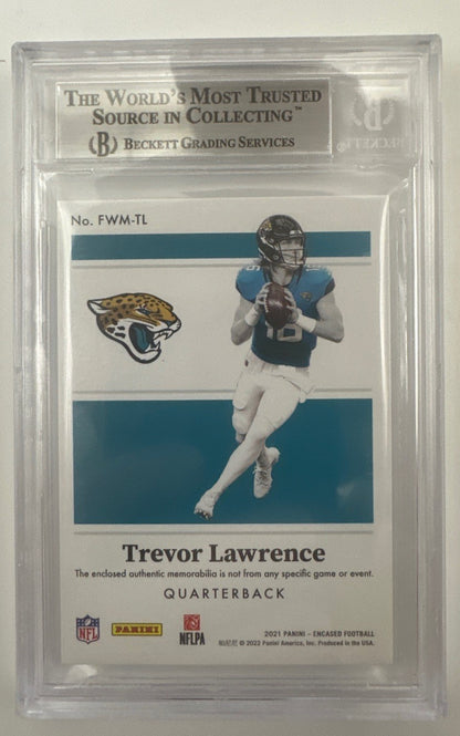 2021 Panini Encased Future Wave Materials Diamond Trevor Lawrence RC #1 BGS 8.5