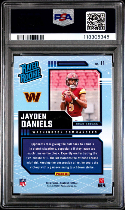 2024 Panini Donruss Rated Rookies Retro Jayden Daniels #11 PSA 10