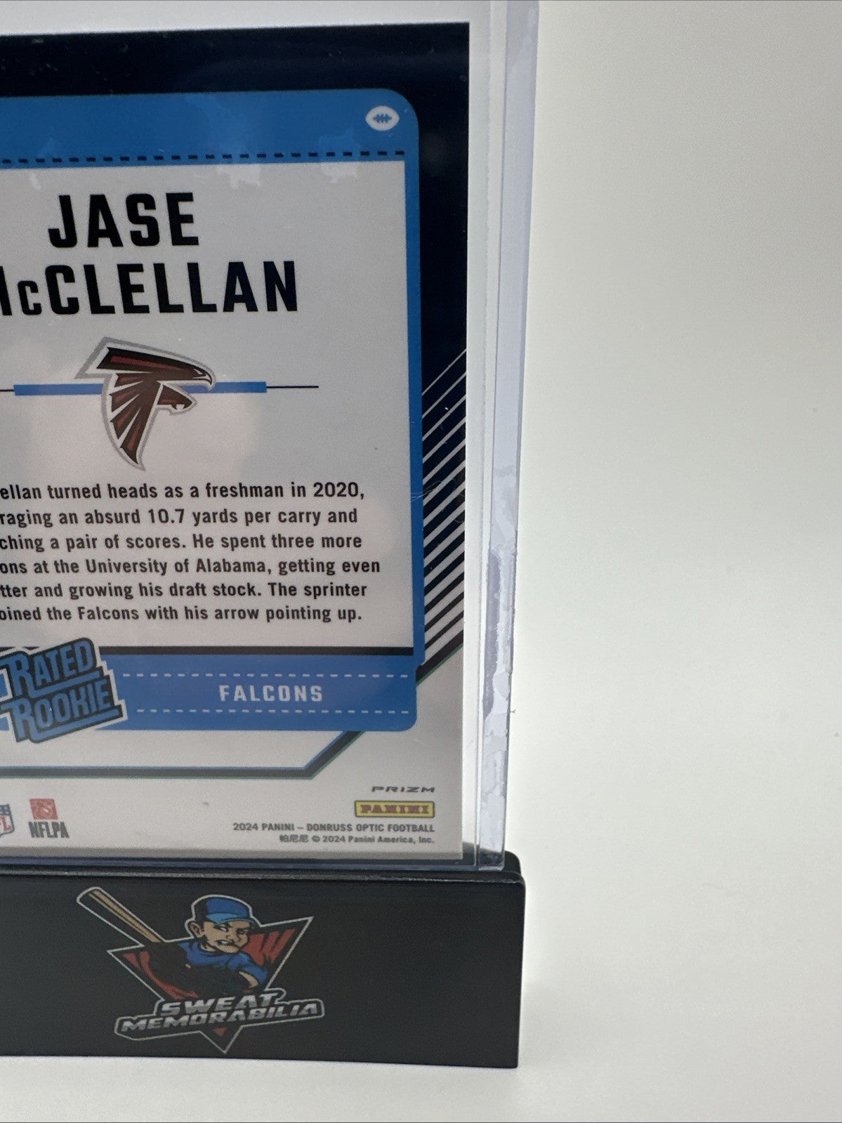 2024 Donruss Optic Jase McClellan Rated Rookie Atlanta Falcons #243 Blue Hyper