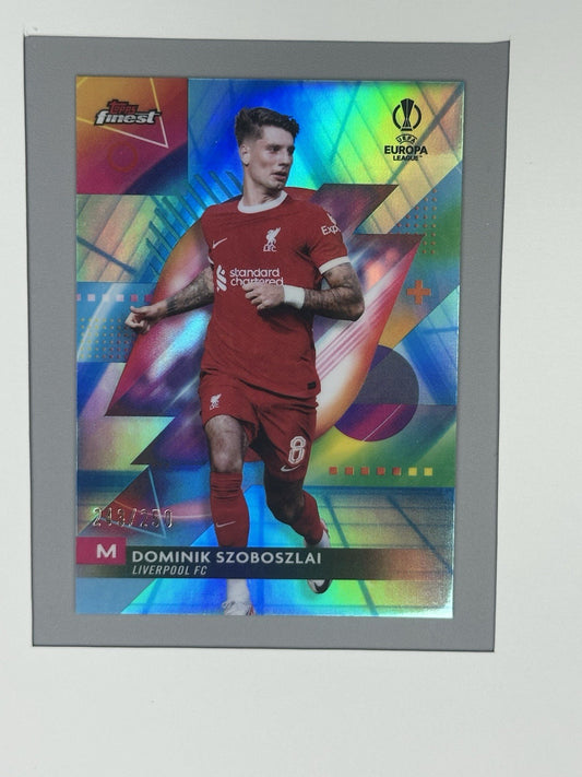 2023-24 Topps Finest UEFA Dominik Szoboszlai Aqua Refractor 243/250 #16