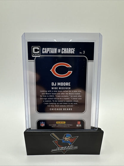 2024 Panini Donruss Optic - DJ Moore #3 - Captain In Charge - Bears 