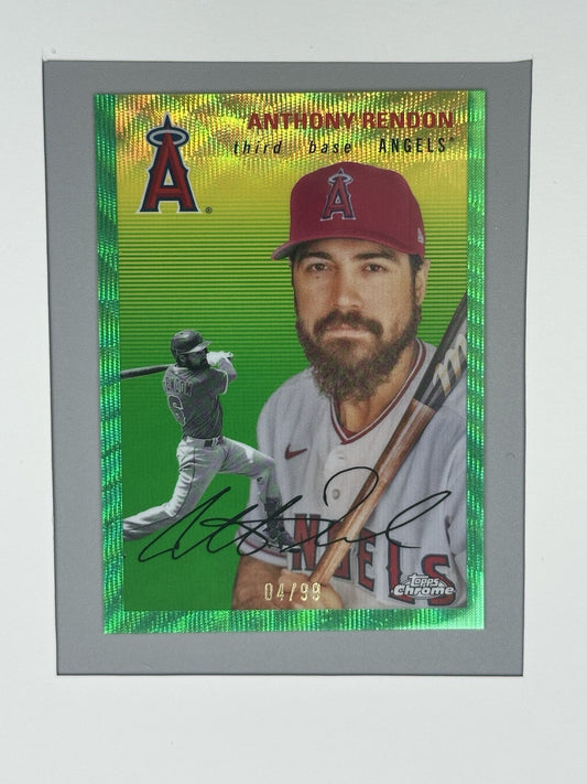 2023 Topps Chrome Platinum Anthony Rendon Green Wave Refractor 4/99 #182