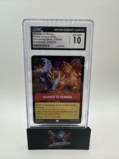 Disney Lorcana Shimmering Skies 130/204 Glimmer Vs Glimmer Cold Foil CGC 10
