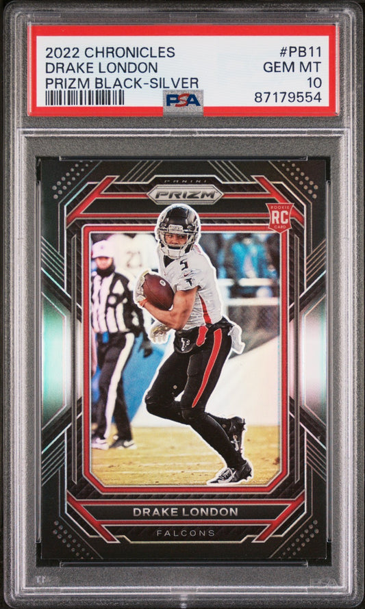 2022 Panini Chronicles Prizm Black Drake Silver London #PB11 PSA 10 GEM MINT