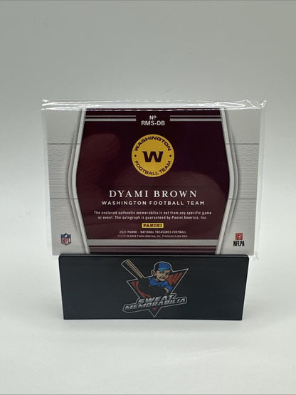 2021 DYAMI BROWN PANINI NATIONAL TREASURES ENCASED RPA ROOKIE PATCH AUTO RC 4/5