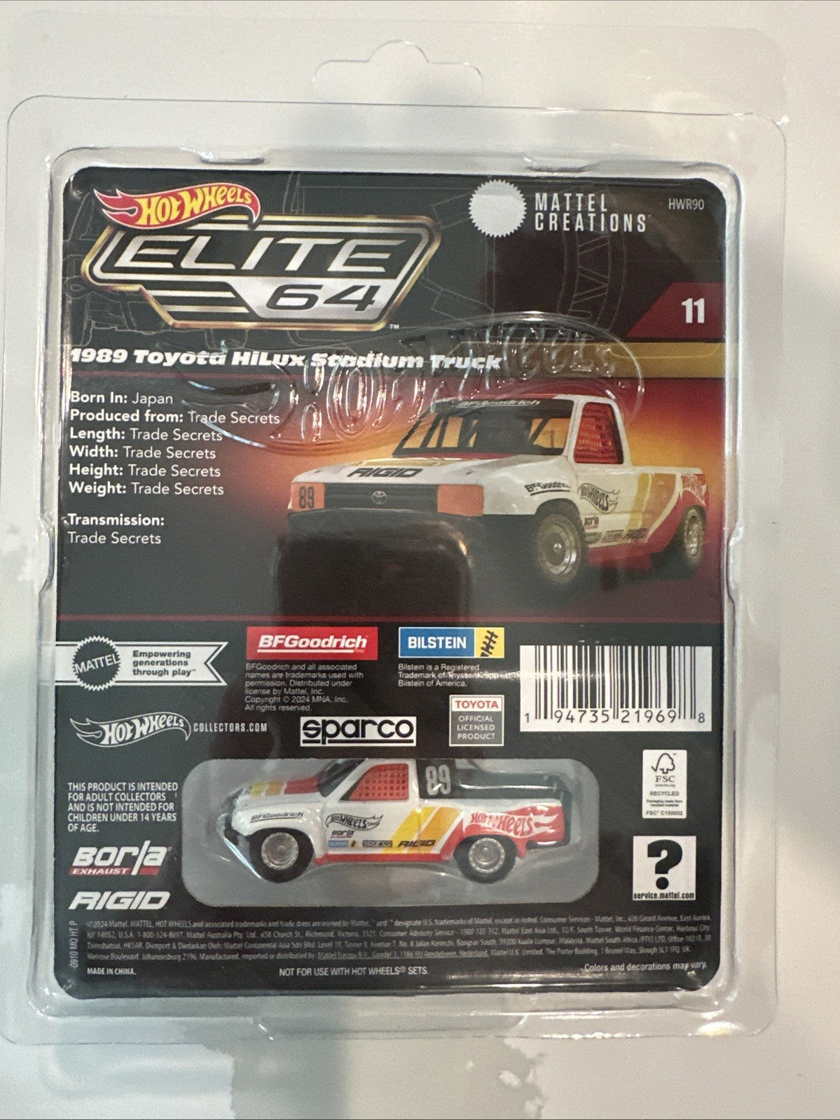 2024 HOT WHEELS ELITE 64 1989 TOYOTA HILUX STADIUM TRUCK