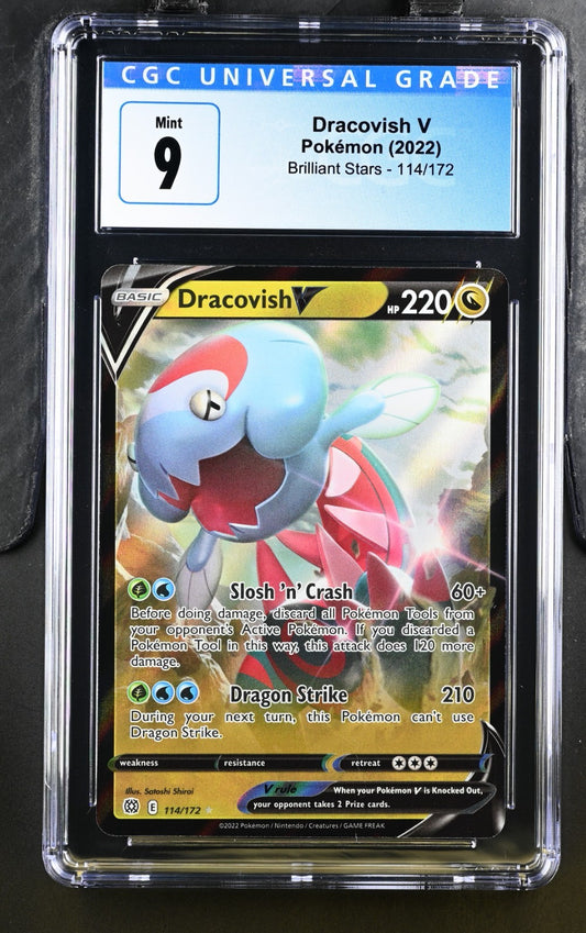 Pokemon 2022 Brilliant Stars Dracovish V #114/172 CGC 9