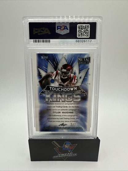 2021 Tyler Vaughns Leaf Metal Draft Purple Mojo Auto  RC /7 PSA 10