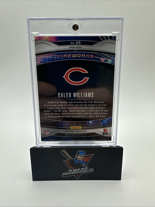 2024 Panini Prizm - Fireworks Caleb Williams #25 Green Wave Prizm (RC)
