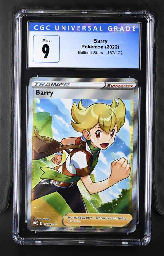 Pokemon 2022 Brilliant Stars Barry #167/172 CGC 9