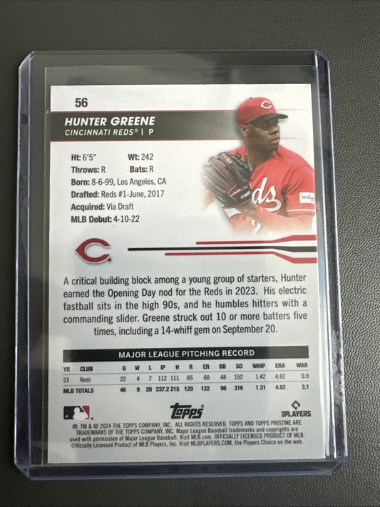 2024 Topps Pristine Hunter Greene Purple Refractor 18/99 Reds