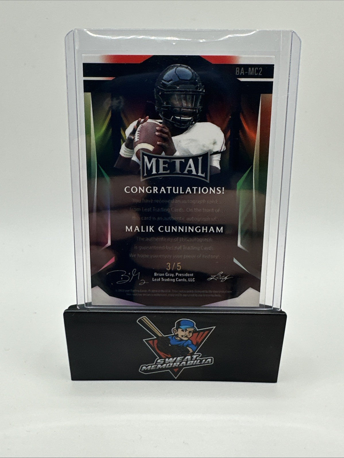 2023 Leaf Metal Football MALIK CUNNINGHAM Auto 3/5