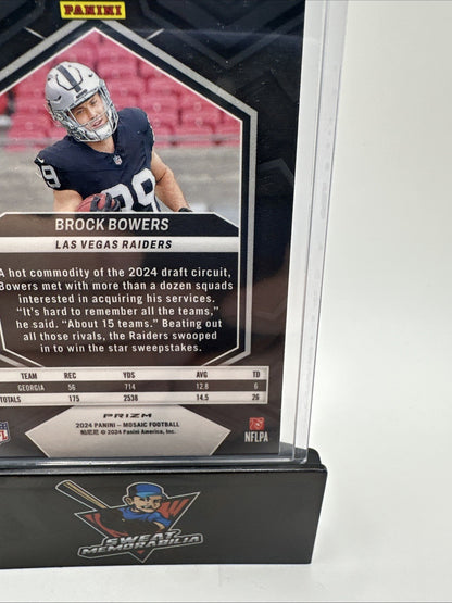 2024 Panini Mosaic - Rookies Reactive Red Mosaic Prizm #313 Brock Bowers (RC)