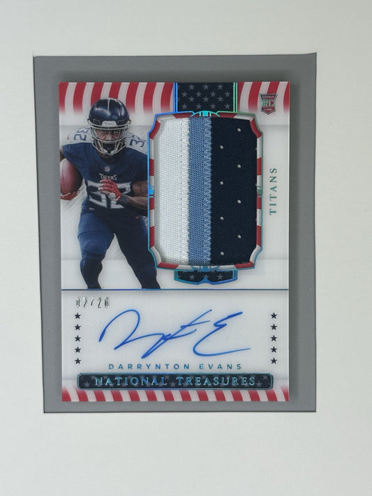 2020 Panini Stars & Stripes National Treasures Darrynton Evans 2/20 RC Auto