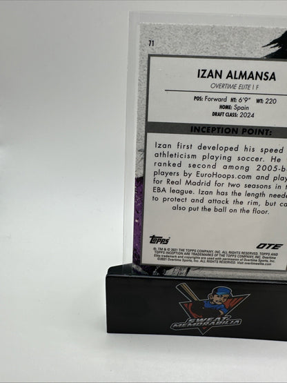 2022 TOPPS INCEPTION OVERTIME OTE #71 IZAN ALMANSA RC RED 50/75
