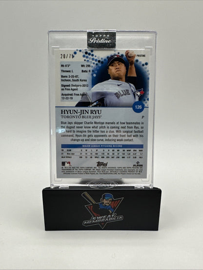 2022 Topps Pristine #126 Hyun-Jin Ryu Pristine Blue Refractor /75 - Near Mint