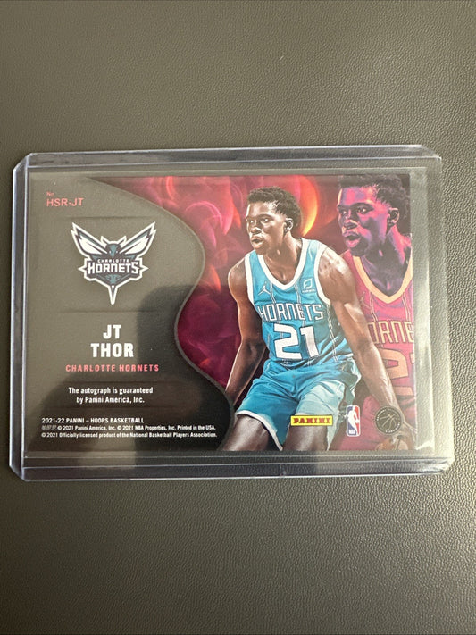 JT Thor 2021-22 NBA Hoops Hot Signatures Rookies Green SSP Auto Card #HSR-JT