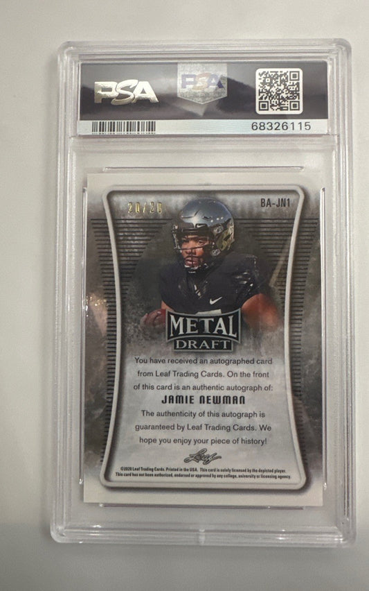 2021 Leaf Metal Draft #BA-JN1 Jamie Newman Autographs Silver #/20 PSA 10