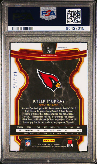 2019 Panini Select Kyler Murray #76 Blue Prizm 146/175 PSA 10