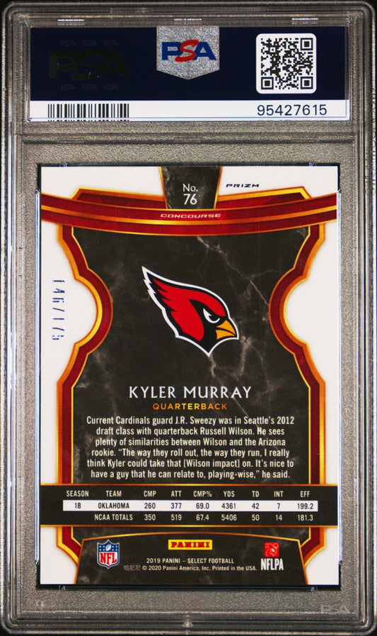 2019 Panini Select Kyler Murray #76 Blue Prizm 146/175 PSA 10