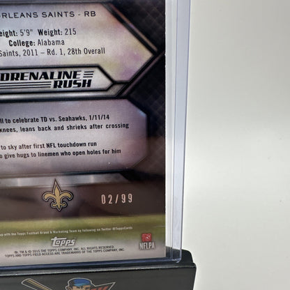 2015 Topps Field Access Adrenaline Rush Green #ARA-MI Mark Ingram /99