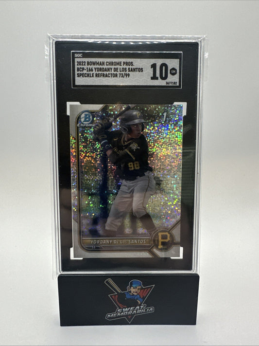 YORDANY DE LOS SANTOS 2022 BOWMAN CHROME 1ST SPECKLE REFRACTOR /99 SGC 10