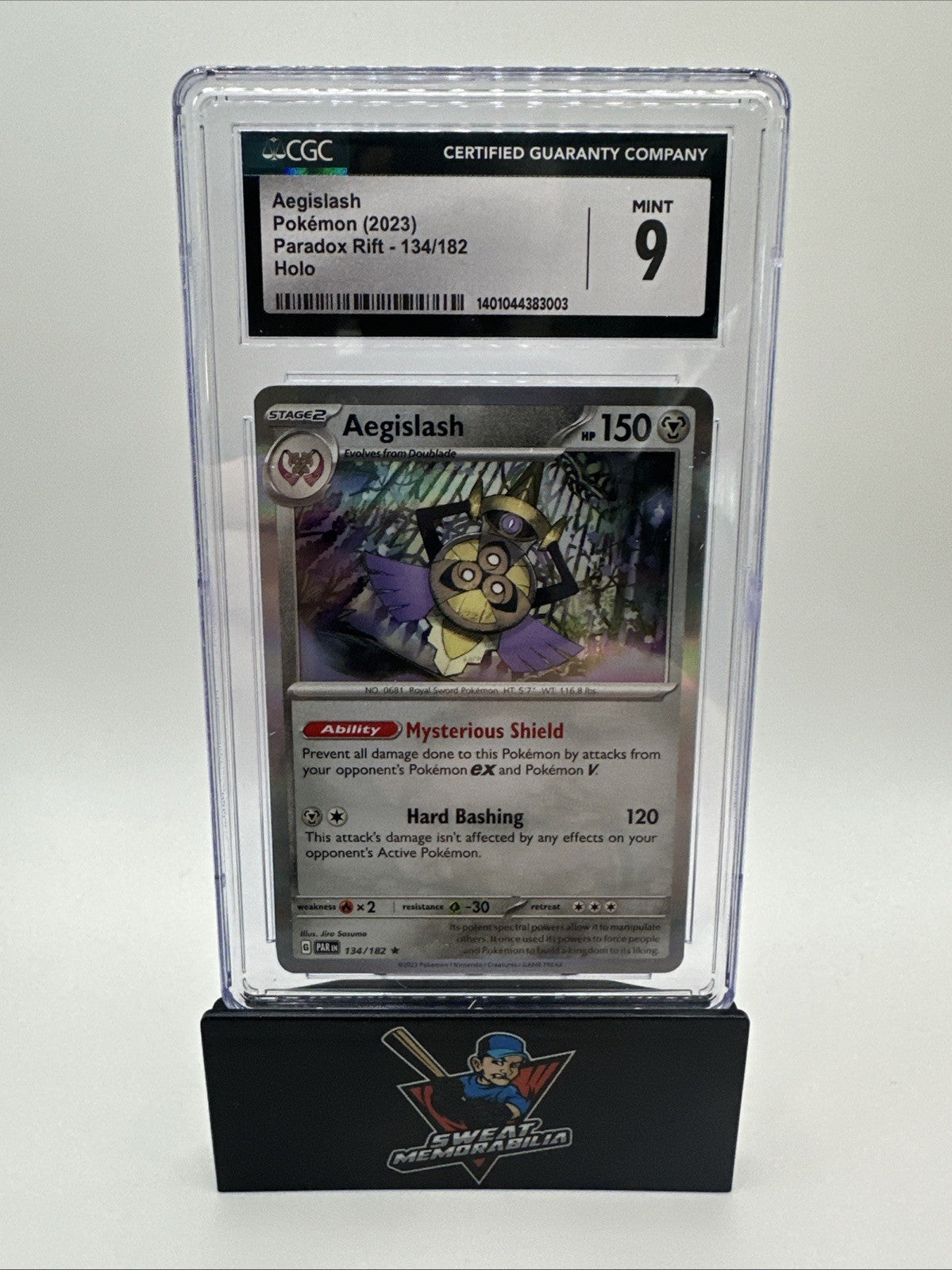 Pokémon 2023 Aegislash Holo #134 Scarlet & Violet: Paradox Rift CGC 9