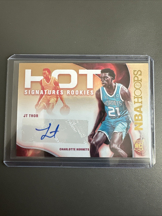 JT Thor 2021-22 NBA Hoops Hot Signatures Rookies Green SSP Auto Card #HSR-JT