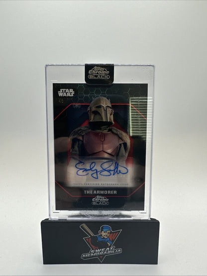 2024 Topps Chrome Black Star Wars The Armorer Emily Swallows Auto /5.