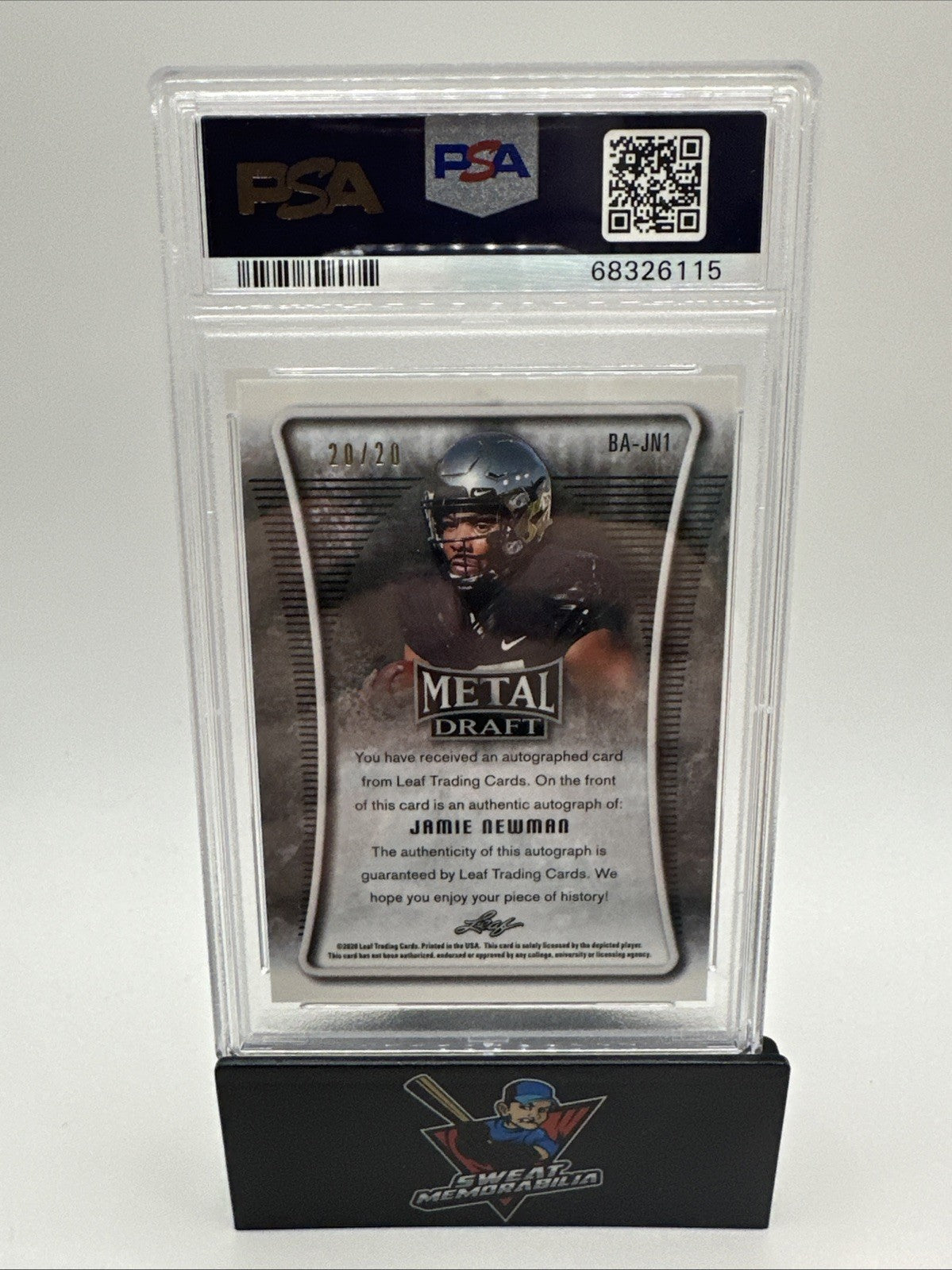2021 Leaf Metal Draft #BA-JN1 Jamie Newman Autographs Silver #/20 PSA 10