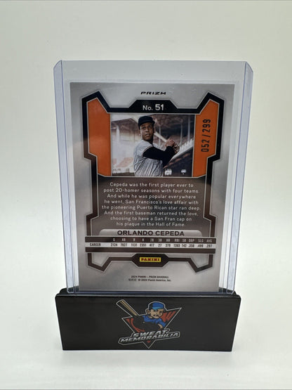Orlando Cepeda 2024 Panini Prizm Baseball Red Ruby Wave Prizm #51