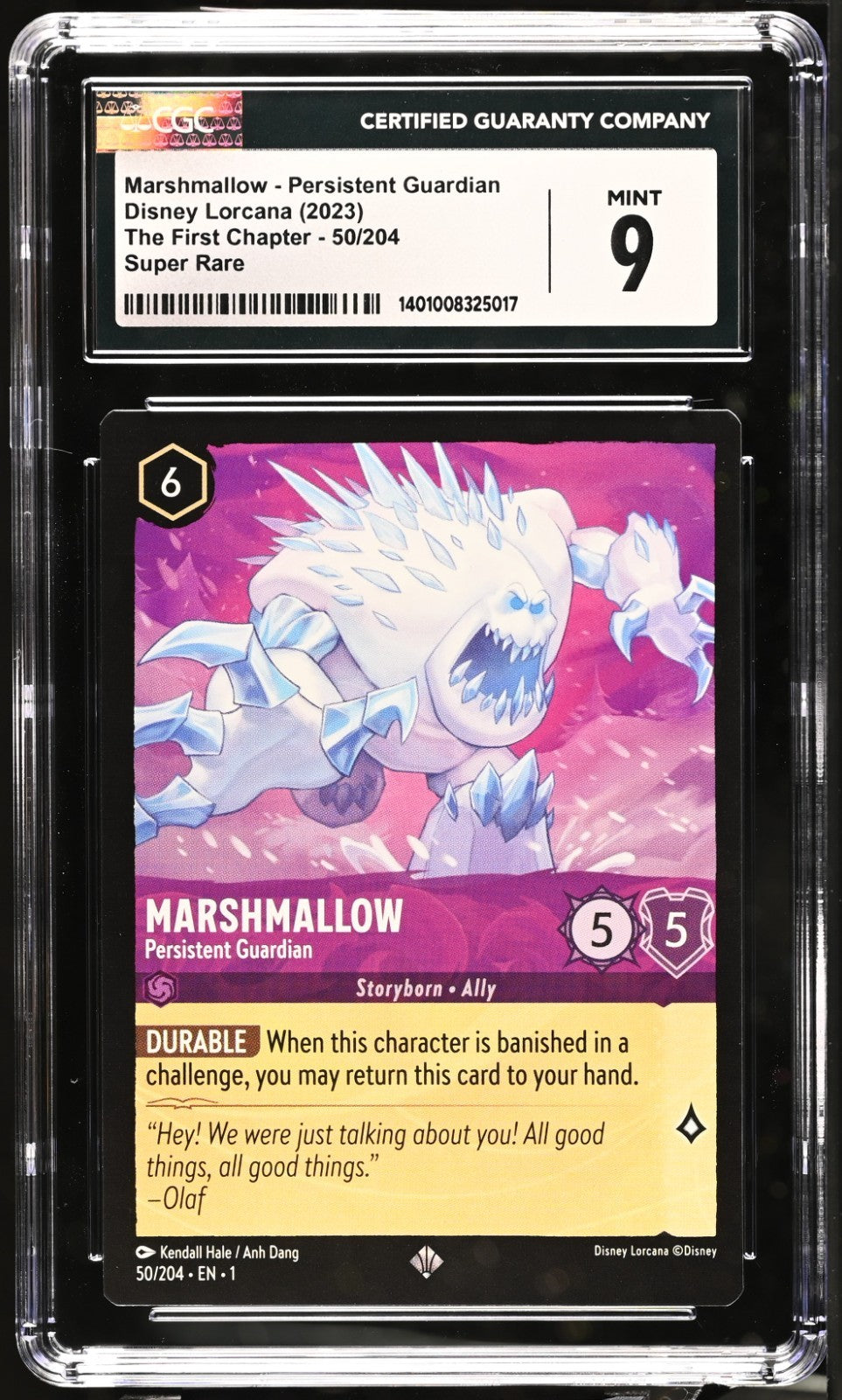 Disney Lorcana The First Chapter Marshmallow Persistent Guardian #50/204 CGC 9