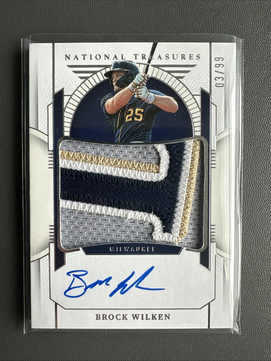 2024 Brock Wilken National Treasures Baseball Patch Auto /99